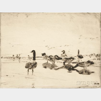 Frank Weston Benson (American, 1862-1951) Wild Geese Resting