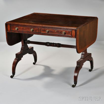 Regency-style Inlaid Mahogany Desk