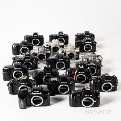 Group of Nikon 35mm Camera Bodies.
