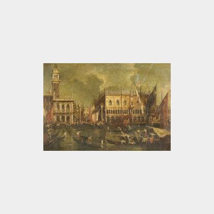 Manner of Giovanni Antonio Canale, called Il Canaletto (Italian, 1697-1768) View of the Doges Palace, Venice