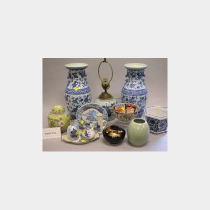 Large Group of Asian and European Decorated Porcelain and Pottery. 