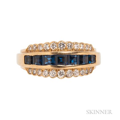 18kt Gold, Sapphire, and Diamond Ring, Oscar Heyman & Bros.