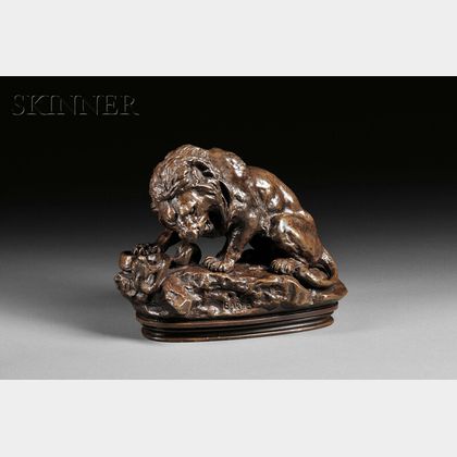 Antoine-Louis Barye (French, 1796-1875) Lion au serpent No. 2 [Lion and Serpent No. 2]