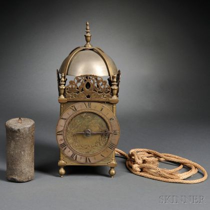 Brass Lantern Clock by Jeremie Gregorie
