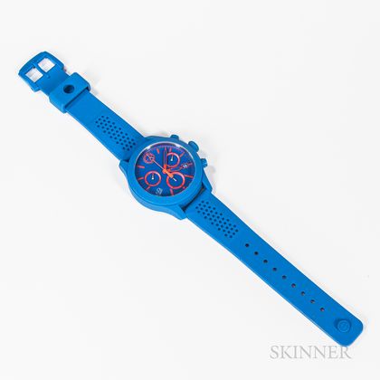 Movado Blue Rubber ESQ Quartz Chronograph Wristwatch