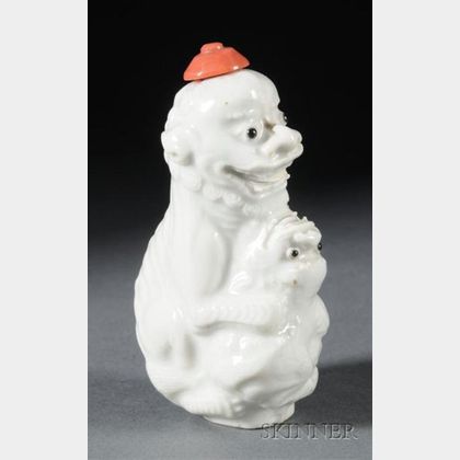 White Porcelain Figural Snuff Bottle