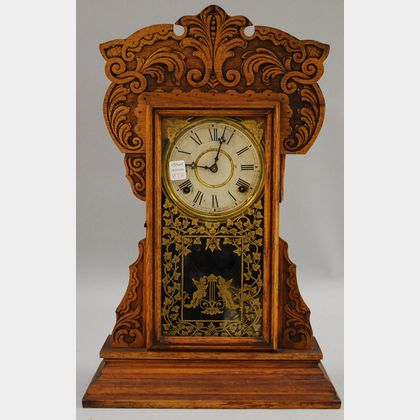 Oak Gingerbread Clock by William L. Gilbert