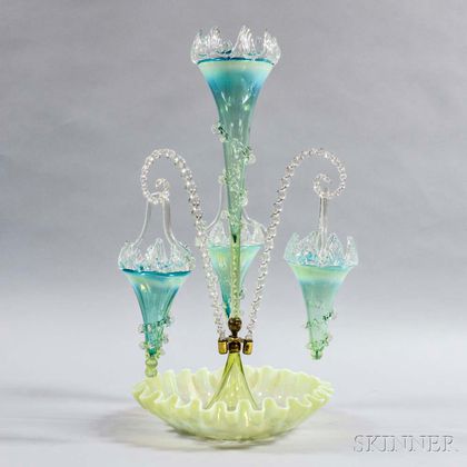 Victorian Art Glass Epergne