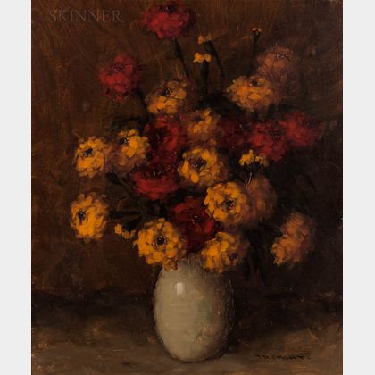 Auguste Tremont (Luxembourger, 1893-1980) Still Life with Orange and Yellow Flowers