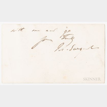 Sargent, John Singer (1856-1925) Autograph Note Signed