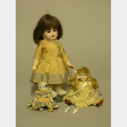 Five Small Bisque and China Dolls