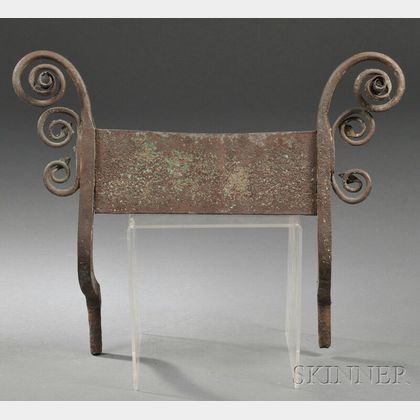 Wrought Iron Bootscraper with Applied Scroll Ornament