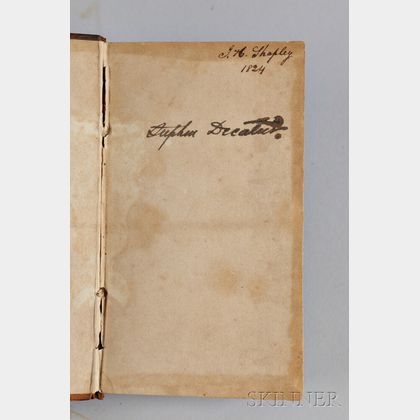 Two Books Owned by Commodore Stephen Decatur's Wife and Son