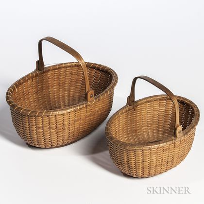 Two Small Oval Nantucket Baskets