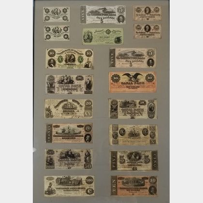 Framed Group of Civil War Era Notes