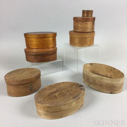 Eight Oval and Round Pantry Boxes