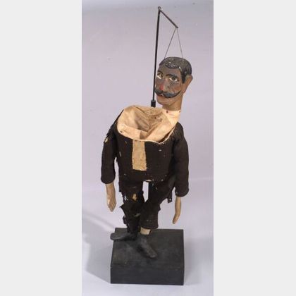 Large Painted Gesso and Cloth Male Puppet