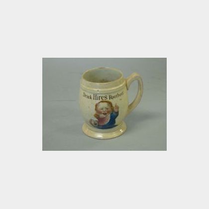 Villeroy & Boch &#34;Drink Hires Rootbeer&#34; Colored Transfer Decorated Stoneware Mug