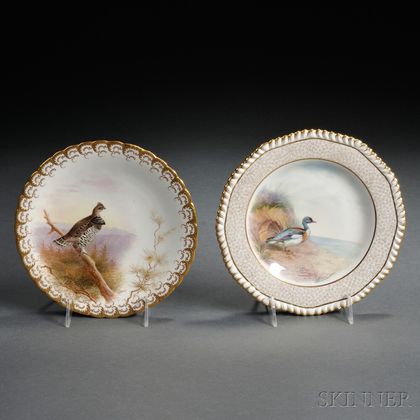 Eleven Hand-painted Bone China Bird Plates