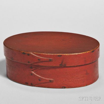 Shaker Bittersweet/Red-painted Oval Box