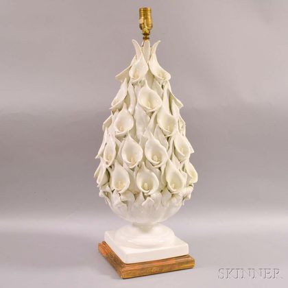Ceramic Glazed Calla Lily Lamp