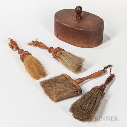 Four Shaker Brushes and an Oval Pantry Box Form