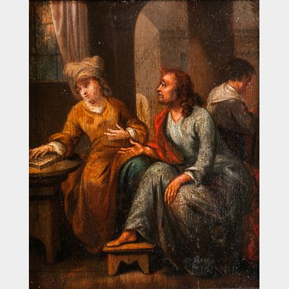 Manner of Johann Rudolf Byss (Swiss, 1660-1738) Christ in the House of Mary and Martha
