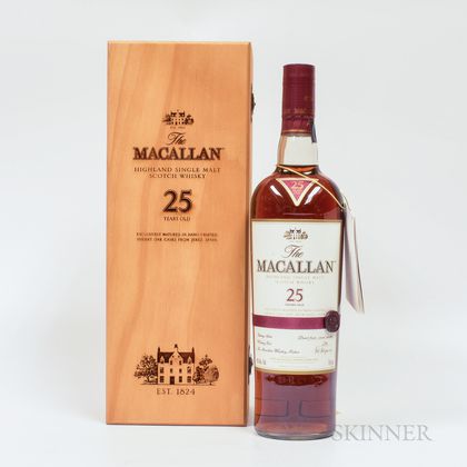 Macallan 25 Years Old, 1 750ml bottle (owc) Spirits cannot be shipped. Please see http://bit.ly/sk-spirits for more info. 