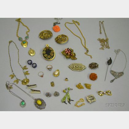 Small Group of Assorted Art Deco Costume Jewelry and Accessories