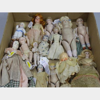 Twenty Assorted Miniature Bisque Dolls