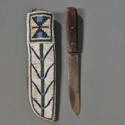 Cheyenne or Arapaho Beaded Knife Sheath