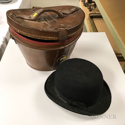 Leather-cased Marexiano & Cie. Bowler Hat.
