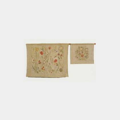 Two Margareta Ahlstedt-Willandt Floral Woven Linen Tapestries