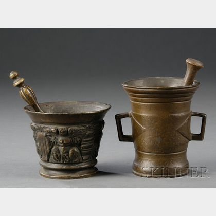 Two Early Bronze Mortar and Pestles