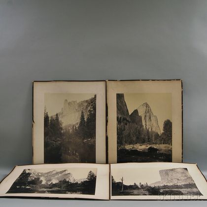 School of W.H. Jackson (American, 19th Century/20th Century) Eight Albumen Prints: Lower Cathedral Rock , Nevada Falls