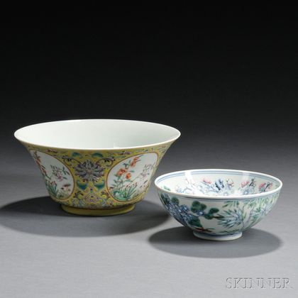 Two Polychrome Porcelain Bowls