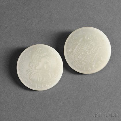 Pair of Jade Coin Plaques