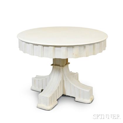 Large White-painted Center Table