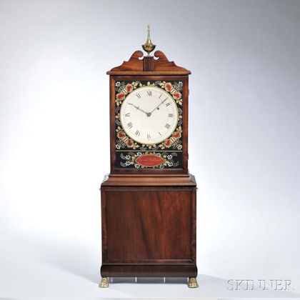 Reproduction Aaron Willard Mahogany Shelf Clock