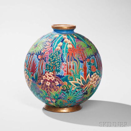 Longwy Faience Art Pottery Vase