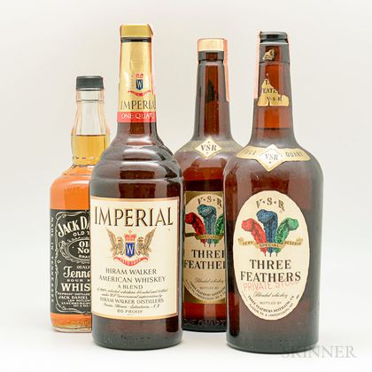 Mixed American Whiskey, 3 1 quart bottles 1 750ml bottle 
