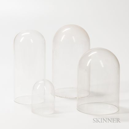 Four Colorless Glass Domes