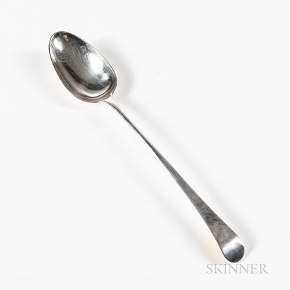 18th Century English Sterling Silver Stuffing Spoon