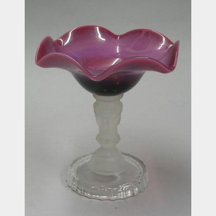 Victorian Art Glass Compote. 