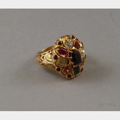 Jeweler-designed Multiple Gemstone "Planet" Ring