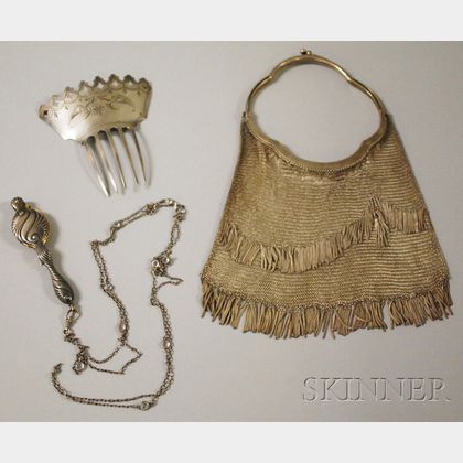Three Antique Silver Lady's Items