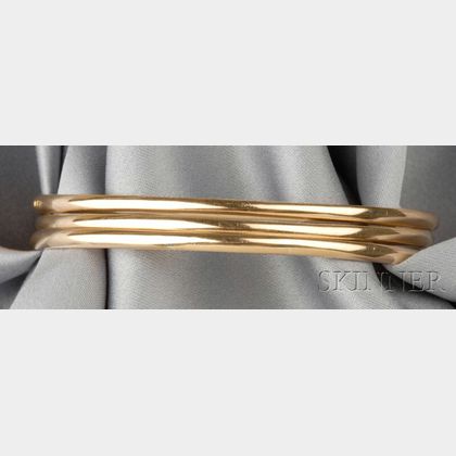 Three 18kt Gold Bangle Bracelets
