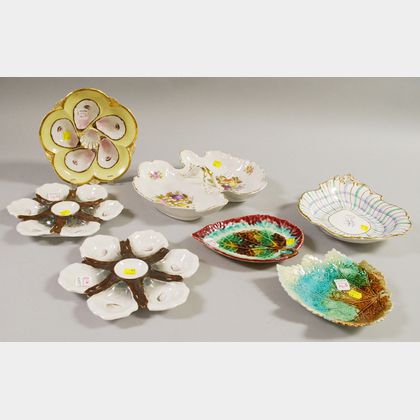 Seven Assorted Decorated Porcelain Tableware Items