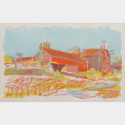 Wolf Kahn (German/American, b. 1927) Barns in Autumn