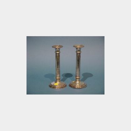 Pair of Sterling Silver Candlesticks. 